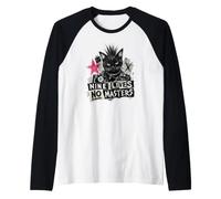Punk Cat Nine Lives No Masters Mohawk Anarchy Camiseta Manga Raglan