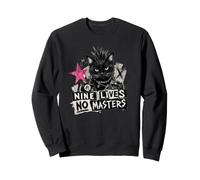 Punk Cat Nine Lives No Masters Mohawk Anarchy Sudadera