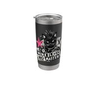 Punk Cat Nine Lives No Masters Mohawk Anarchy Vaso térmico de acero inoxidable de doble pared