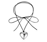 Punk Collar en Capas Gargantilla de Barra Boho Negro Gargantilla Collar Ancho Negro Llano Collar Plata Rhinestone Corazón Collar Choker Collar de Mujer Retro Gótico Terciopelo