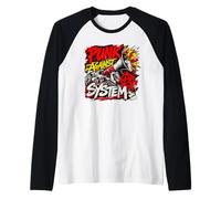 Punk contra el Sistema - Protesta rebelde Punk Rock Camiseta Manga Raglan