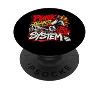 Punk contra el Sistema - Protesta rebelde Punk Rock PopSockets PopGrip Adhesivo
