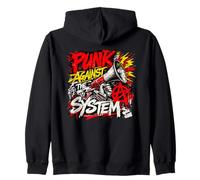 Punk contra el Sistema - Protesta rebelde Punk Rock Sudadera con Capucha