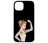 Punk Girl Power Feminista Retro Art Rosie Riveter Tatuaje Carcasa para iPhone 15 Plus