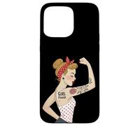 Punk Girl Power Feminista Retro Art Rosie Riveter Tatuaje Carcasa para iPhone 15 Pro Max