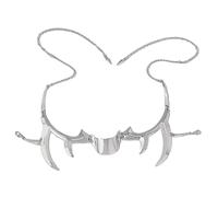 Punk Irregular Gótico Mecánico Alienígena Fluido Accesorios de Cara de Metal para Mujeres Hombres Halloween Fiesta Joyería Mecánica, talla única, como se describe