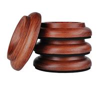 Punk - Juego de 4 protectores de madera con almohadillas para patas de piano verticales, Jacoranda