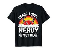 Punk Kids Band Metal Rainbow Satanás Peace Love & Heavy Metal Camiseta