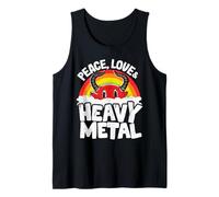 Punk Kids Band Metal Rainbow Satanás Peace Love & Heavy Metal Camiseta sin Mangas