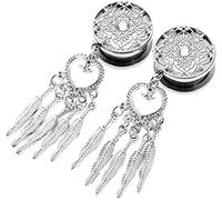 Punk Mandala Dream Catcher Colgante Túnel Gauge Joyas para el cuerpo -8 mm Fashion Processing