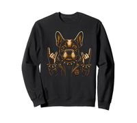 Punk Rock Bulldog Divertido Frenchie Dog, Rock and Roll Fun Sudadera