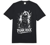 Punk Rock Cat Black Feline Anarchy Rebel Music Comfort Colors Adult Heavyweight T-Shirt