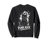 Punk Rock Cat Black Feline Anarchy Rebel Music Sudadera