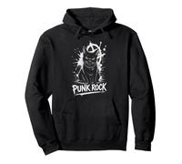 Punk Rock Cat Black Feline Anarchy Rebel Music Sudadera con Capucha
