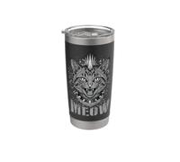 Punk, rock, gato, grunge, Y2K, emo, gótico, gatito, música Vaso térmico de acero inoxidable de doble pared