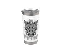 Punk, rock, gato, grunge, Y2K, emo, gótico, gatito, música Vaso térmico de acero inoxidable de doble pared
