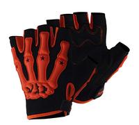 Punk Rock Hip Hop Esqueleto Guantes Biker Skull Motocicleta Guantes Sin Dedos, Rojo, talla única