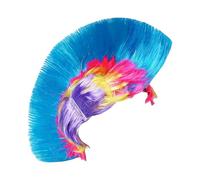 Punk Rock Iroques- Peluca de peinado de iroqués, y colorido, unisex, con peine de gallo, mascarada, punk, iroqués, para adultos, amantes de las familias, así como mujeres y hombres