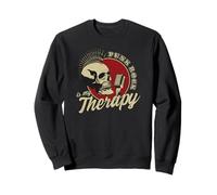 Punk Rock Is My Therapy Skull Music Cráneo Retro Vintage Sudadera