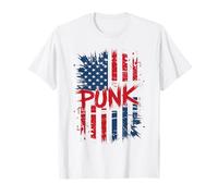 Punk Rock Music USA Bandera Americana Grunge Hombres Mujeres Camiseta