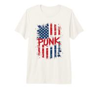 Punk Rock Music USA Bandera Americana Grunge Hombres Mujeres Camiseta Premium