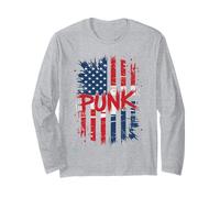 Punk Rock Music USA Bandera Americana Grunge Hombres Mujeres Manga Larga