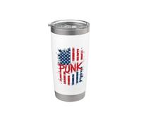 Punk Rock Music USA Bandera Americana Grunge Hombres Mujeres Vaso térmico de acero inoxidable de doble pared