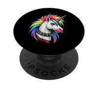 Punk Rock Rainbow Unicorn EMO Goth Alternativa, Animal PopSockets PopGrip Adhesivo