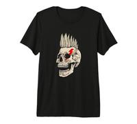 Punk Rock Skull Mohawk Punk no está Muerto Camiseta Premium