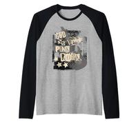 Punk Rocker Band EMO Anarquía Gótico Británico Retro Aspecto Camiseta Manga Raglan