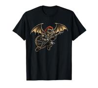 Punk Rock'n Roll Goth Grunge Dragon Guitarra Banda Rock Music Camiseta