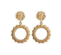 Punk Small Circle Pendant Wedding Party Hollow for Woman High-End Earrings