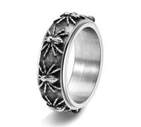 Punk Spider Spinner Fidget Ring For Women Men Stainless Steel Gothic Vintage Oxidized Animal Biker Rotatable Ring Finger Band Anxiety Stress Relieving Cool Hip Hop Halloween Personalized Gifts
