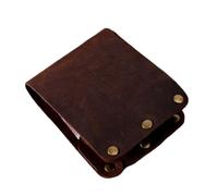 Punk Style Crazy Horse Leather Wallet - Men's Money Clip Card Holder with Stud Details, Café, Talla única
