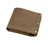 Punk Style Crazy Horse Leather Wallet - Men's Money Clip Card Holder with Stud Details, Light-brown, Talla única