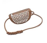 Punk Styles - Bolso bandolera pequeño con tachuelas para mujer, bolso cruzado de viaje, bolso de fiesta para varias ocasiones, bolso de hombro punk, Khaki, One Size