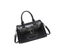 Punk Styles - Bolso de mano de gran capacidad con tachuelas, bolso de hombro de moda estilo punk para mujer, bolso de médico con tachuelas, Black, One Size