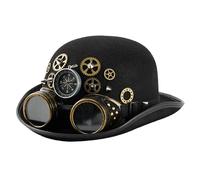 Punk Styles Oval Top con Gafas Desmontables Y Brújulas Accesorios de Disfraz para Mujeres y Hombres Gafas Desmontables Steampunk