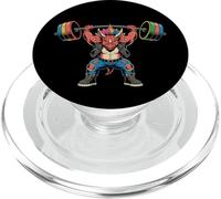 Punk Triceratops Dinosaur Muscular Gym & Fitness PopSockets PopGrip para MagSafe