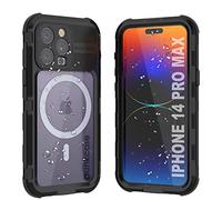 Punkcase Funda de aluminio impermeable para iPhone 14 Pro Max [serie Metal Extreme 2.0] IP68 resistente con protector de pantalla | Máxima protección para iPhone 14 Pro Max (6.7 pulgadas) [Negro]