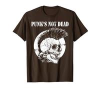 Punk's Not Dead Concierto de Punk Rock Regalo de Calavera Camiseta, Hombre, Marrón, 3XL