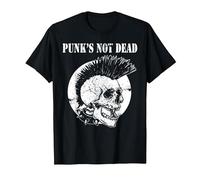 Punk's Not Dead Concierto de Punk Rock Regalo de Calavera Camiseta, Hombre, Negro, 4XL