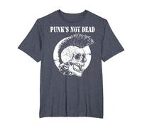 Punk's Not Dead Concierto de Punk Rock Regalo de Calavera Camiseta, Hombre Tallas Grandes, Azul Jaspeado, 2X Alto