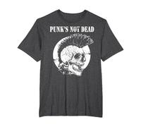 Punk's Not Dead Concierto de Punk Rock Regalo de Calavera Camiseta, Hombre Tallas Grandes, Jaspeado Oscuro, 6X Alto