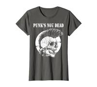 Punk's Not Dead Concierto de Punk Rock Regalo de Calavera Camiseta, Mujer, Asfalto, M