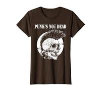 Punk's Not Dead Concierto de Punk Rock Regalo de Calavera Camiseta, Mujer, Marrón, 3XL