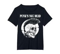 Punk's Not Dead Concierto de Punk Rock Regalo de Calavera Camiseta, Mujer Tallas Grandes, Negro, 2XL Grande