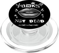 Punks Not Dead - Labios Vintage de Rock Grunge para música Punk PopSockets PopGrip para MagSafe
