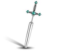 PunkTracker Pendientes de espada gótica de acero quirúrgico hipoalergénicos para mujer, circonita cúbica negra, punk, daga Y2K, aretes emo para hombre, Metal