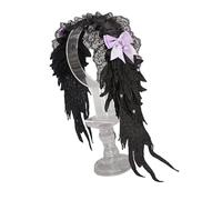 PunkWing - Diadema de anime punk oscuro, accesorio para el cabello, ajustable, con lazo, para mujeres, adolescentes, fiestas de máscaras